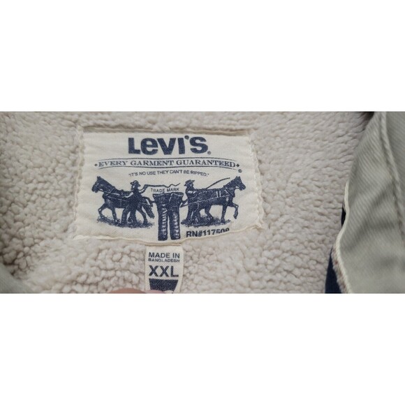 NEW! Levis Khaki Jacket Serpa Fleece Lined Mens Size 2XL Long Sleeve NWOT - Picture 5 of 12